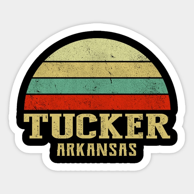 Tucker Arkansas Vintage Retro Sunset Sticker by Curry G